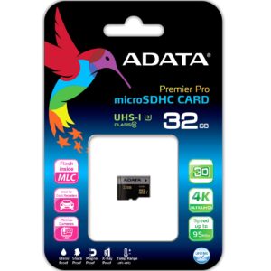 کارت حافظه‌ microSDHC ای دیتا مدل Premier Pro کلاس 10 استاندارد UHS-I U3 سرعت 95MBps ظرفیت 32 گیگابایت